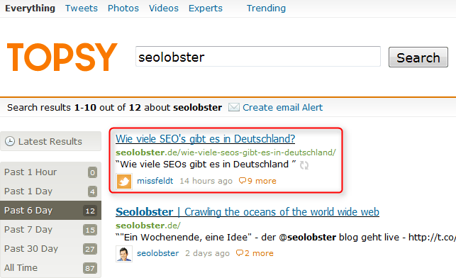 Suche bei Topsy nach "Seolobster"